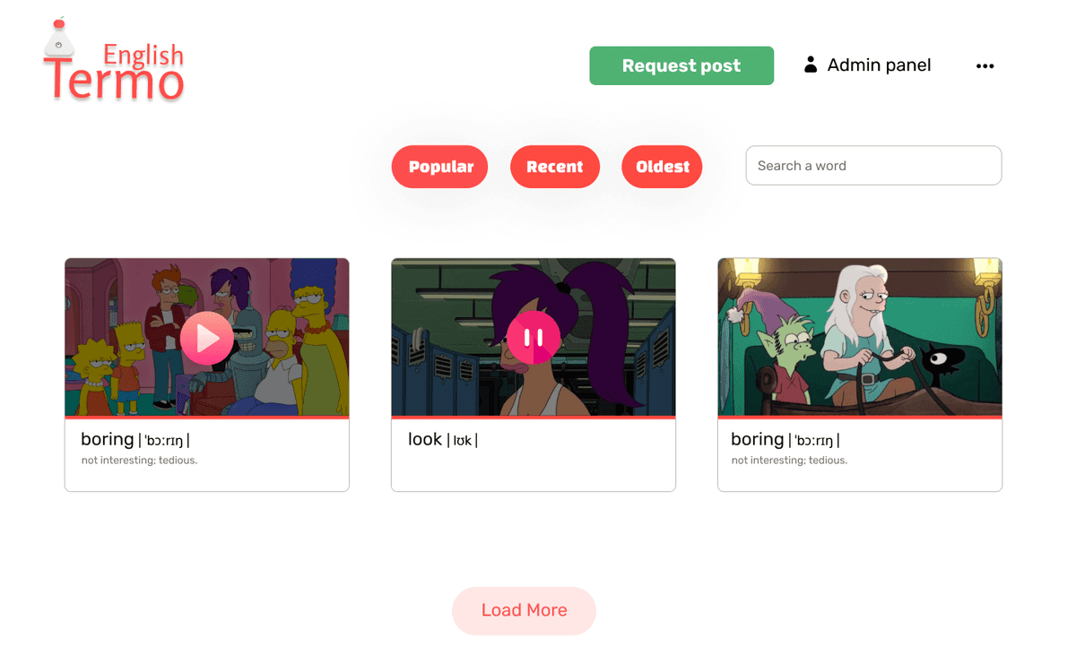 Posts page example Posts page example
