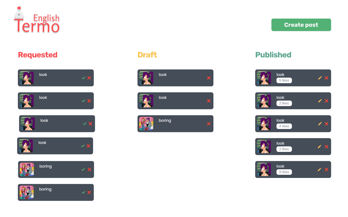 Admin panel example Admin panel example